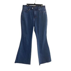 JUDY BLUE Women’s Flare Jeans Size 14W Blue Raw‎ edge hem